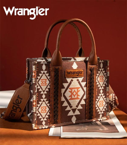 Wrangler Southwestern Canvas Crossbody - Coffee