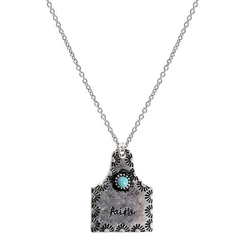 Cow Tag "FAITH" Necklace