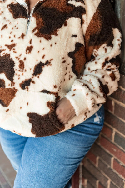 Hide Your Crazy Cowprint Sherpa