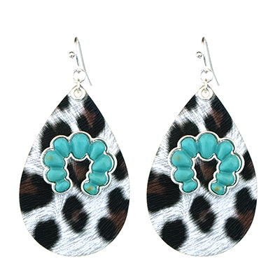 Teardrop Leopard w/ Squash Blossom Earrings