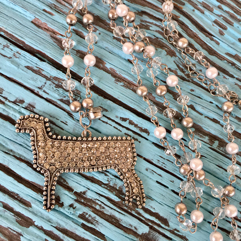 Show Lamb Rhinestone Necklace