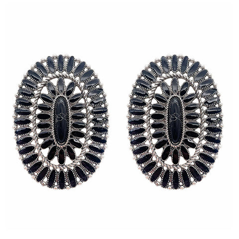 Black Oval Squash Studs
