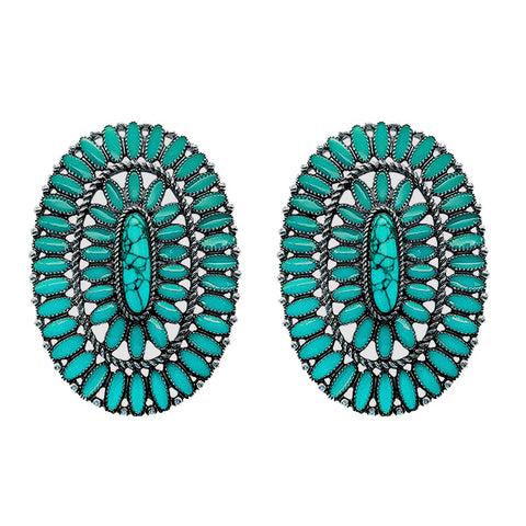 Turquoise Stone Stud Earrings