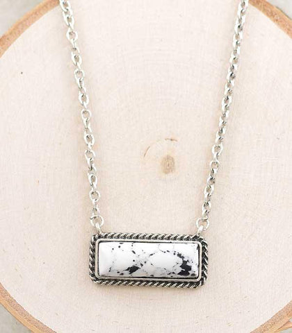 White Buffalo Bar Necklace