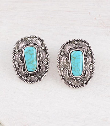 Vintage Silver & Turquoise Studs