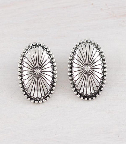 Clovis Oval Concho Post Earrings