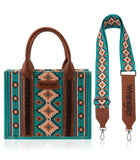 Wrangler Southwestern Canvas Crossbody - Turquoise