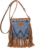 Wrangler Jean Denim Pocket Crossbody - Light Denim washed