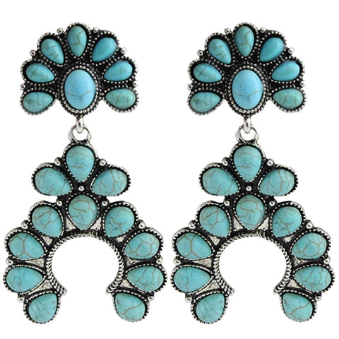 Turquoise Squash Stud Dangle Earrings