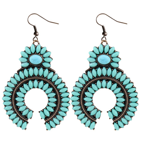 Squash Blossom Earrings - Turquoise