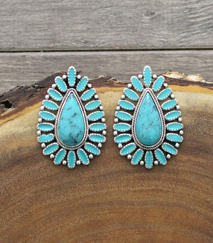 Teardrop Squash Earrings -Turquoise