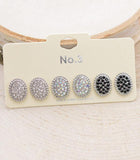 Mini Oval Rhinestone 3pc Set - Other Colors Available