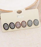 Mini Oval Rhinestone 3pc Set - Other Colors Available