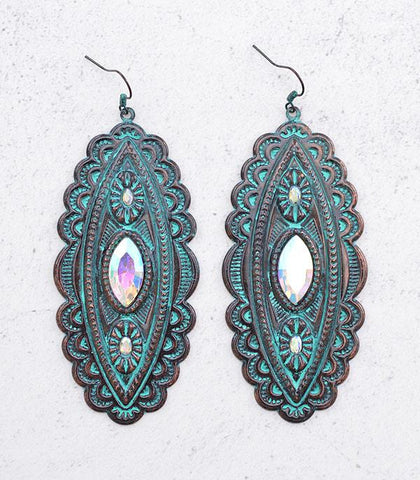 Patina Western Concho Earrings