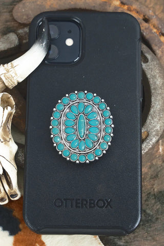 Oval Turquoise Squash Phone Grip