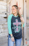 Saved by the Cross Baseball Tee by Crazy Train -Only Size Small Left!