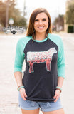 Steer Me Right Baseball Tee by Crazy Train