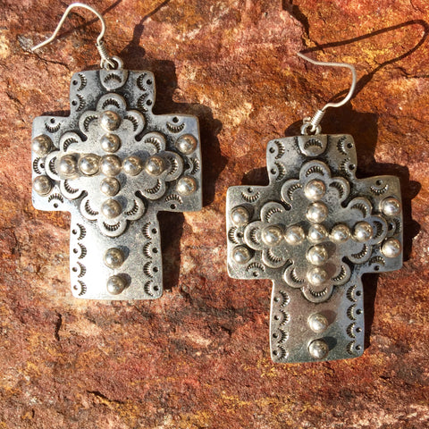 Studded Cross Earrings