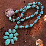 Turquoise Flower Squash Necklace