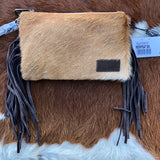 Hair-On Cowhide Leather Fringe Clutch/Crossbody by Montana West