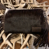 Hair-On Cowhide Leather Fringe Clutch/Crossbody by Montana West