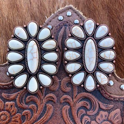 Ivory Stone Post Earrings