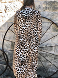 Cheetah Long Sleeve Duster with Pockets