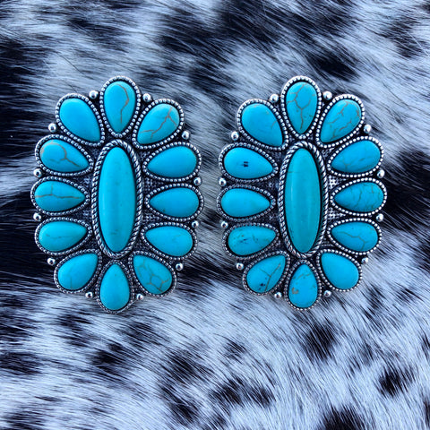 Turquoise Stone Post Earrings