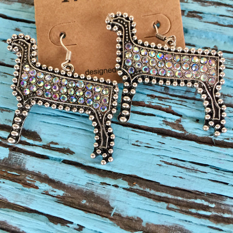 Show Lamb Rhinestone AB Earrings