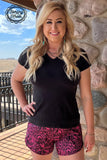 Pink Tooled Sheridan Shorts